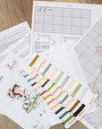 Cross Stitch Kit Luca - S - The girl making cross stitch, B1059 - Luca - S Yarns
