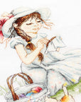 Cross Stitch Kit Luca - S - The girl making cross stitch, B1059 - Luca - S Yarns