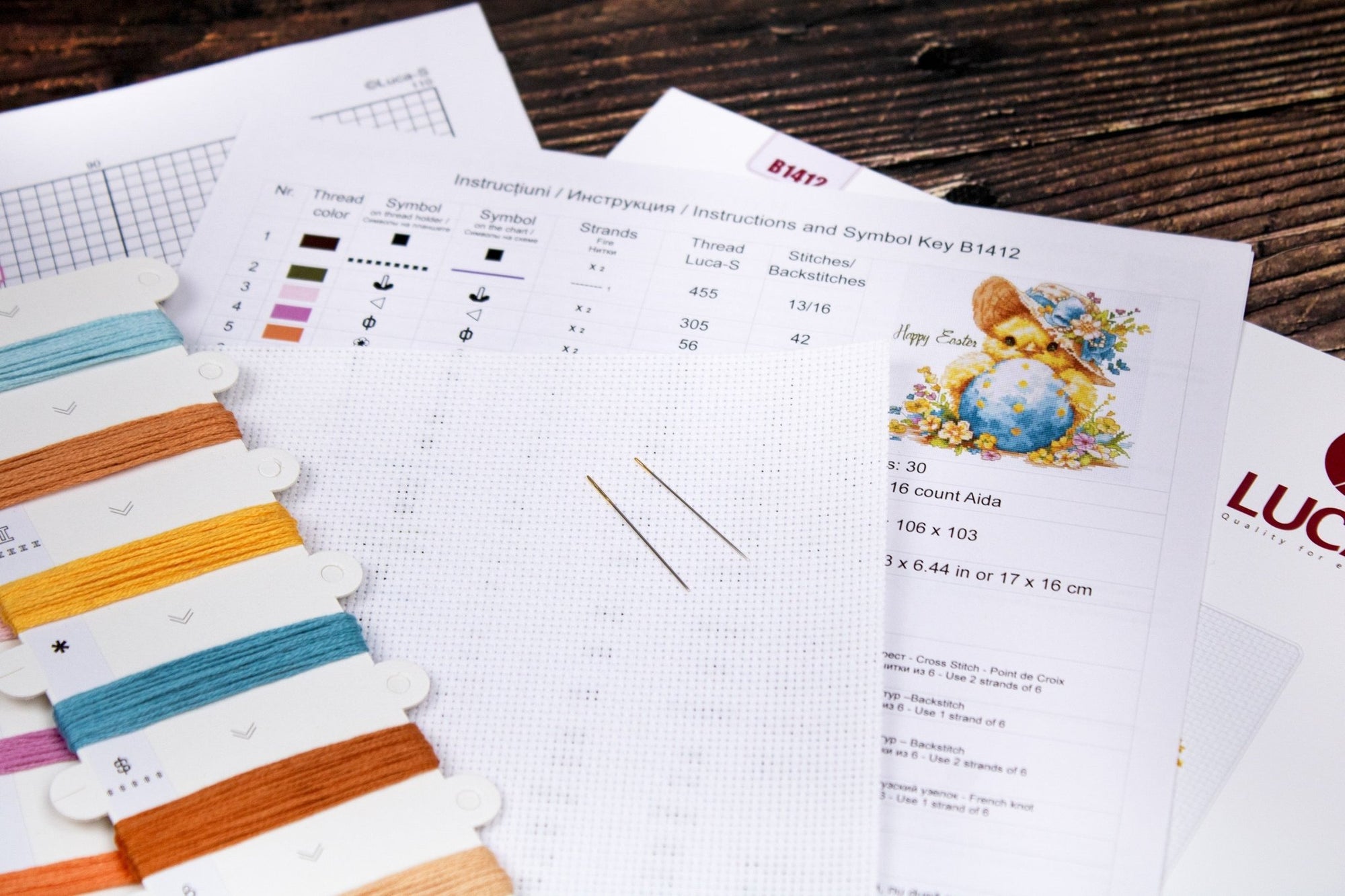 Cross Stitch Kit Luca - S - The Happy Chicken, B1412 - Luca - S Yarns