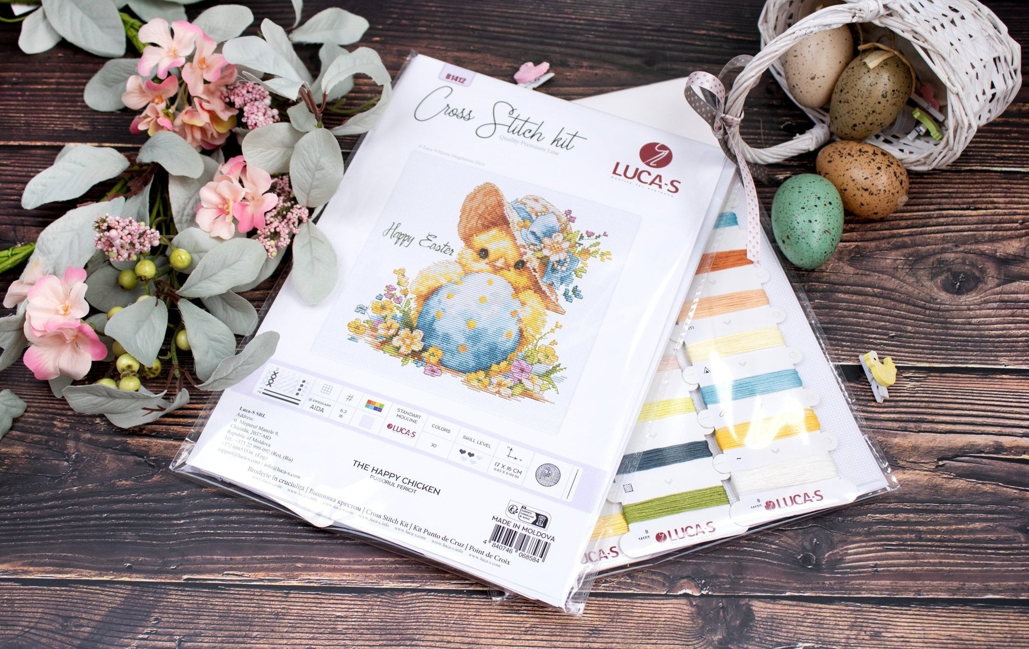 Cross Stitch Kit Luca - S - The Happy Chicken, B1412 - Luca - S Yarns