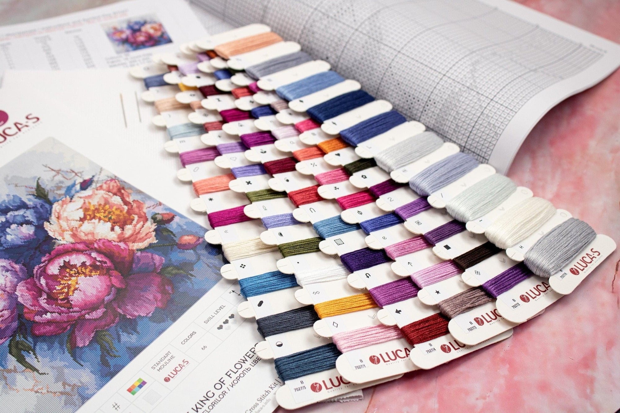 Cross Stitch Kit Luca - S - The King of Flowers, B7027 - Luca - S Yarns
