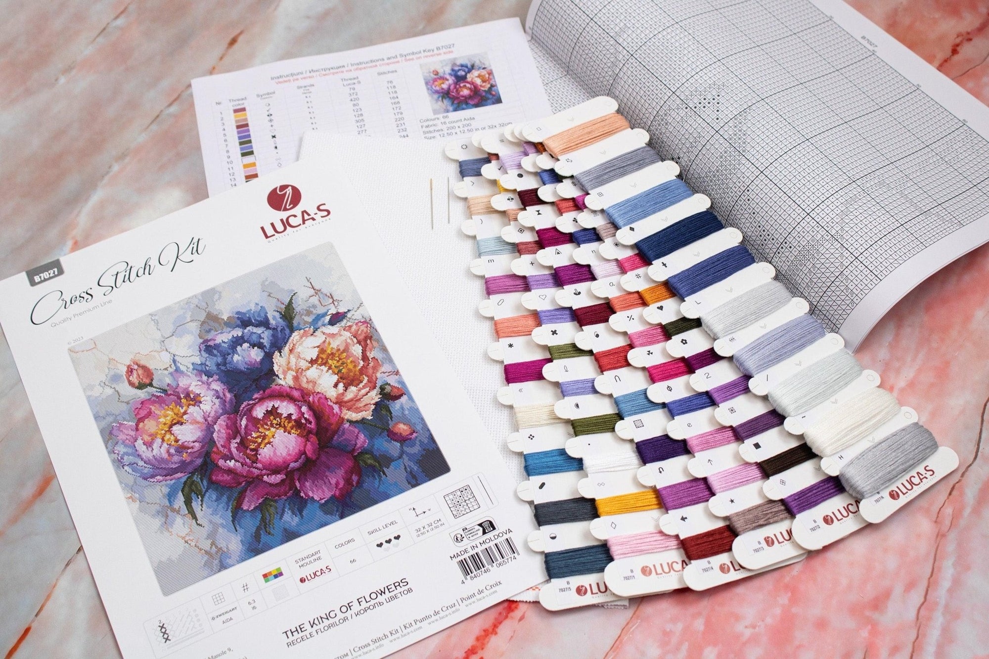 Cross Stitch Kit Luca - S - The King of Flowers, B7027 - Luca - S Yarns