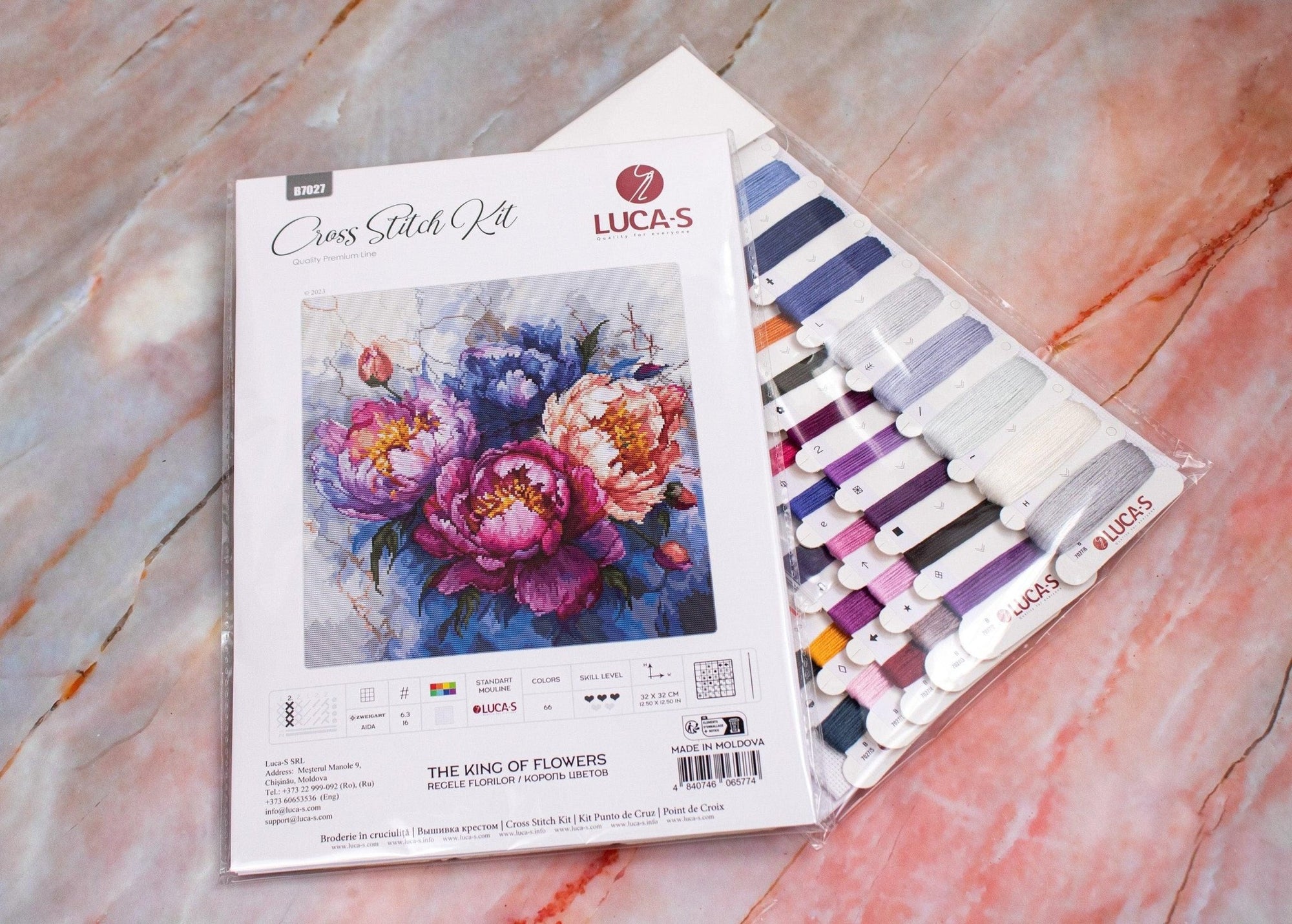 Cross Stitch Kit Luca - S - The King of Flowers, B7027 - Luca - S Yarns
