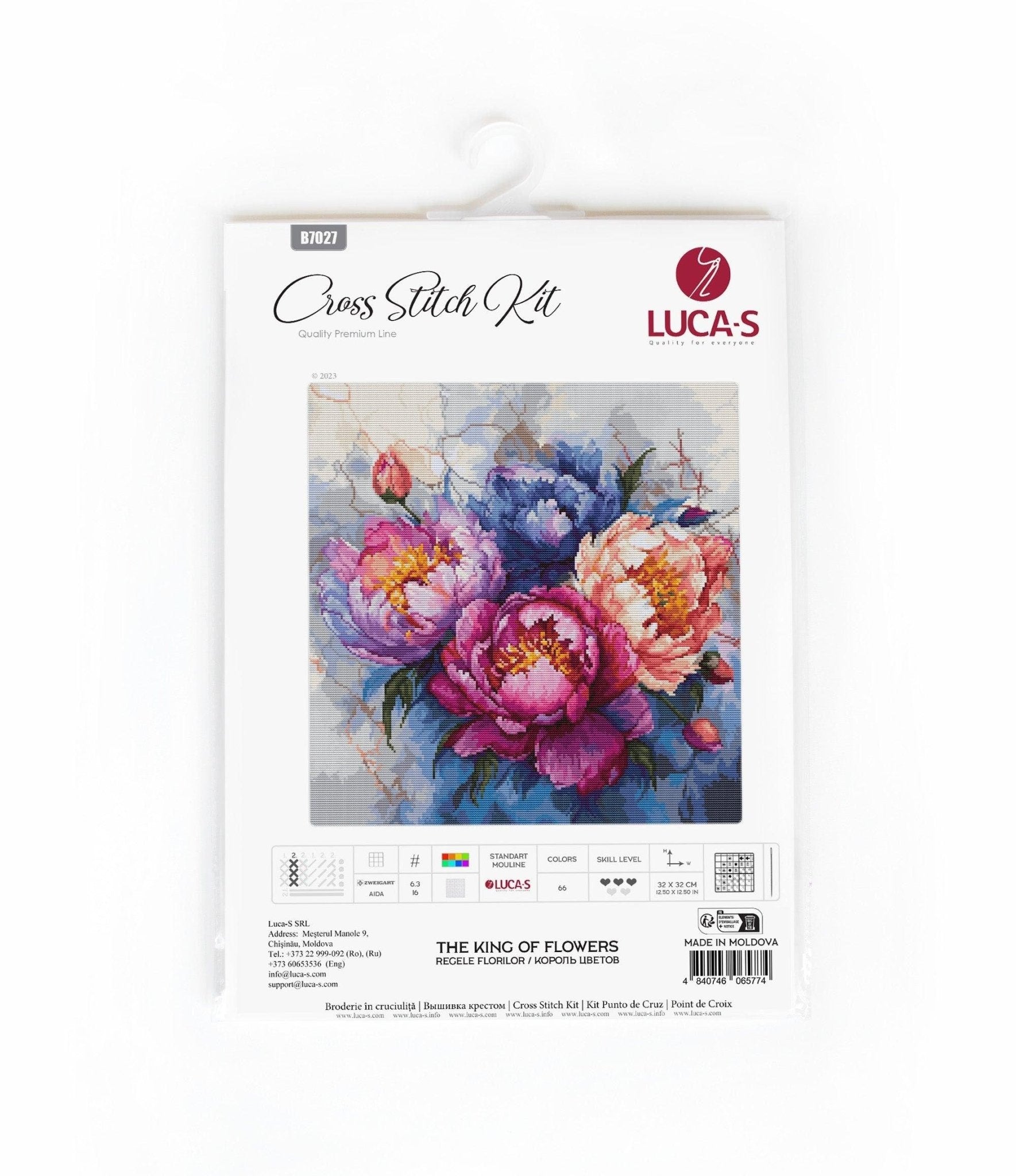 Cross Stitch Kit Luca - S - The King of Flowers, B7027 - Luca - S Yarns