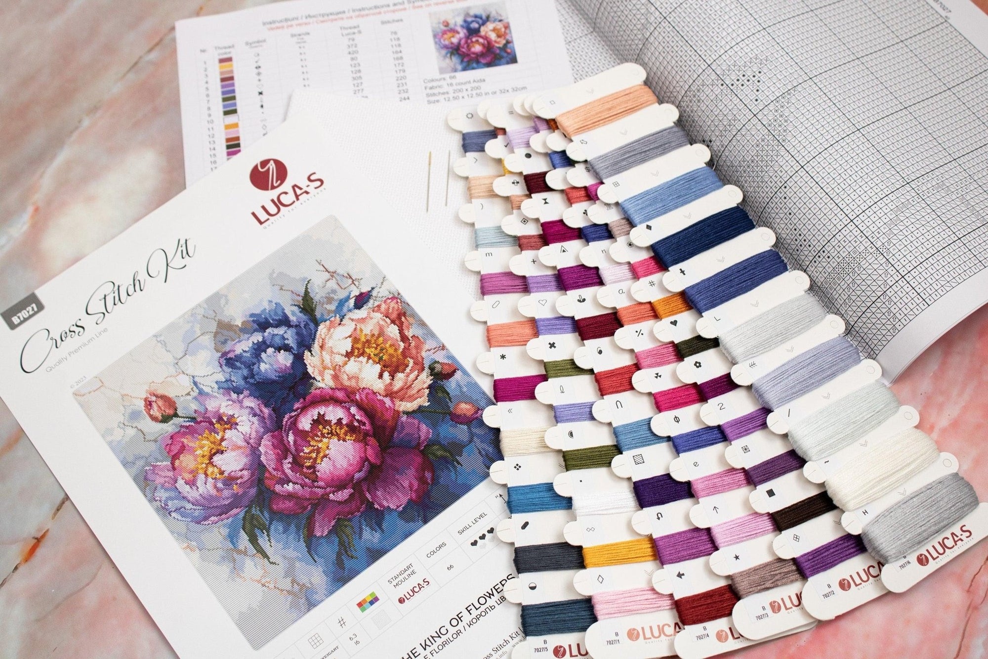 Cross Stitch Kit Luca - S - The King of Flowers, B7027 - Luca - S Yarns
