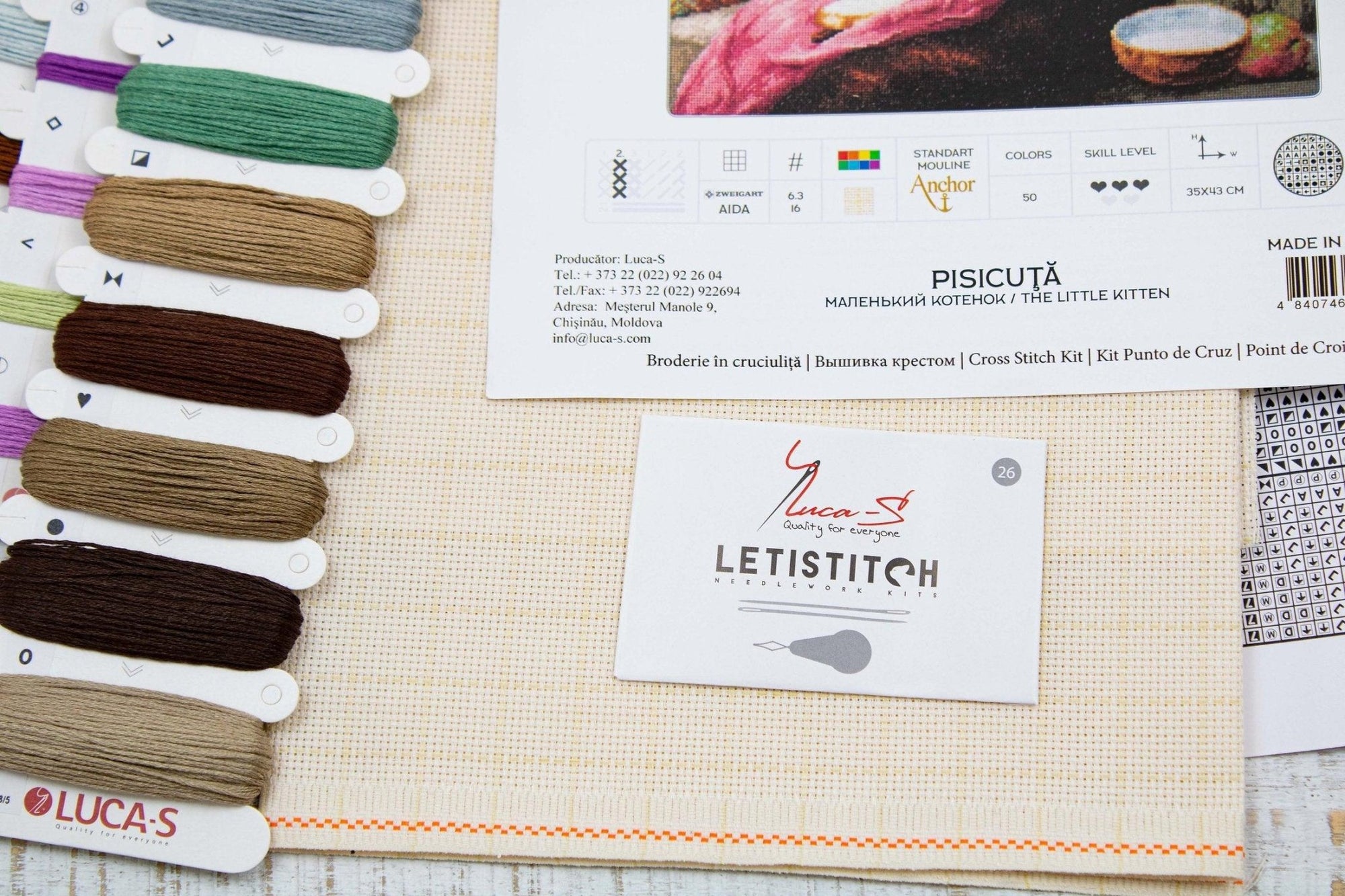 Cross Stitch Kit Luca - S - The Little Kitty, B538 - Luca - S Yarns