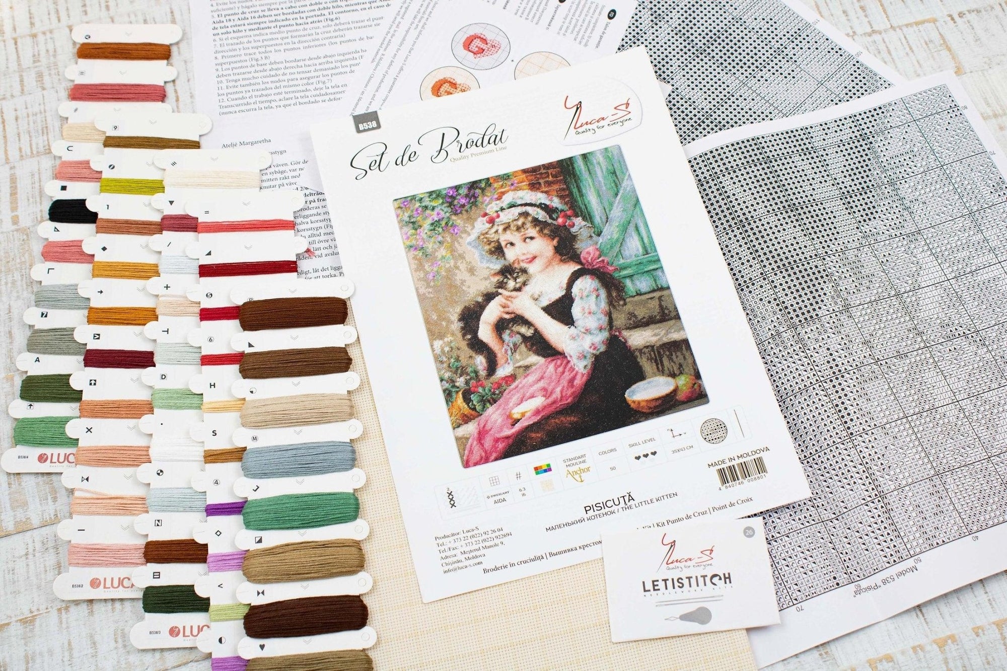 Cross Stitch Kit Luca - S - The Little Kitty, B538 - Luca - S Yarns