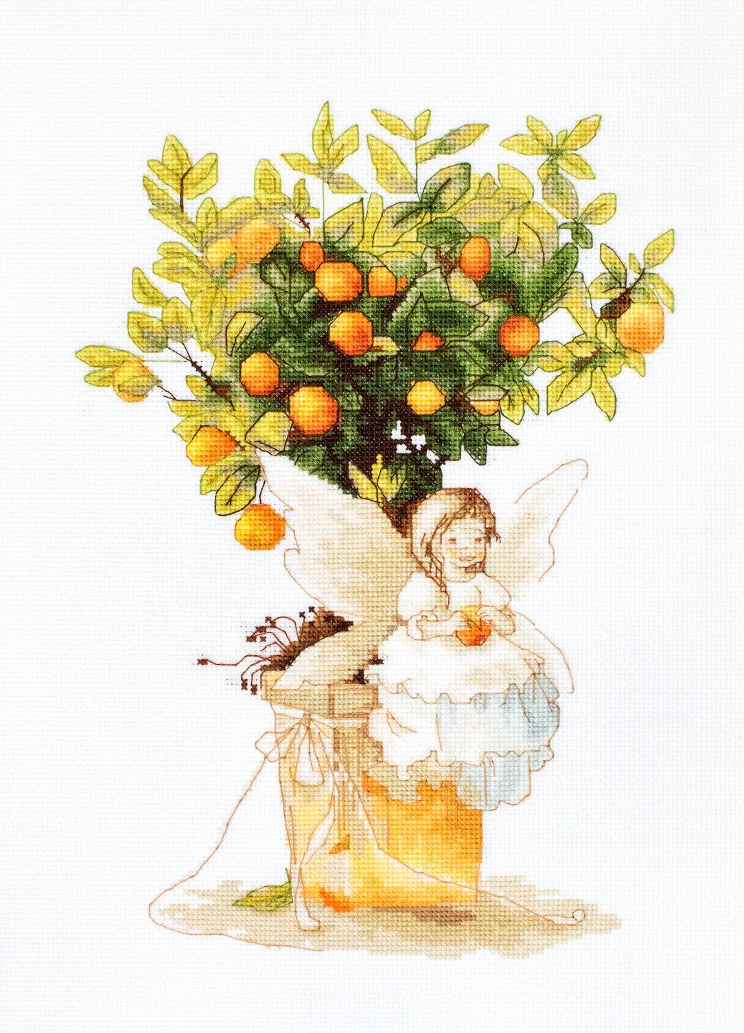 Cross Stitch Kit Luca - S - The orange tree fairy, B1112 - Luca - S Yarns