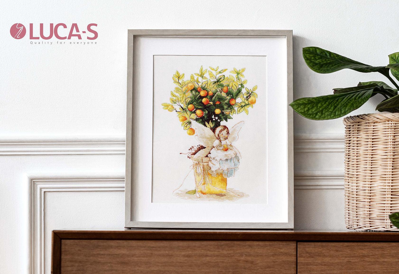 Cross Stitch Kit Luca - S - The orange tree fairy, B1112 - Luca - S Yarns