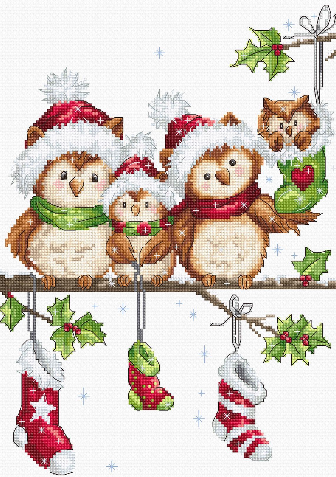 Cross Stitch Kit Luca - S - The Owls, B1186 - Luca - S Yarns