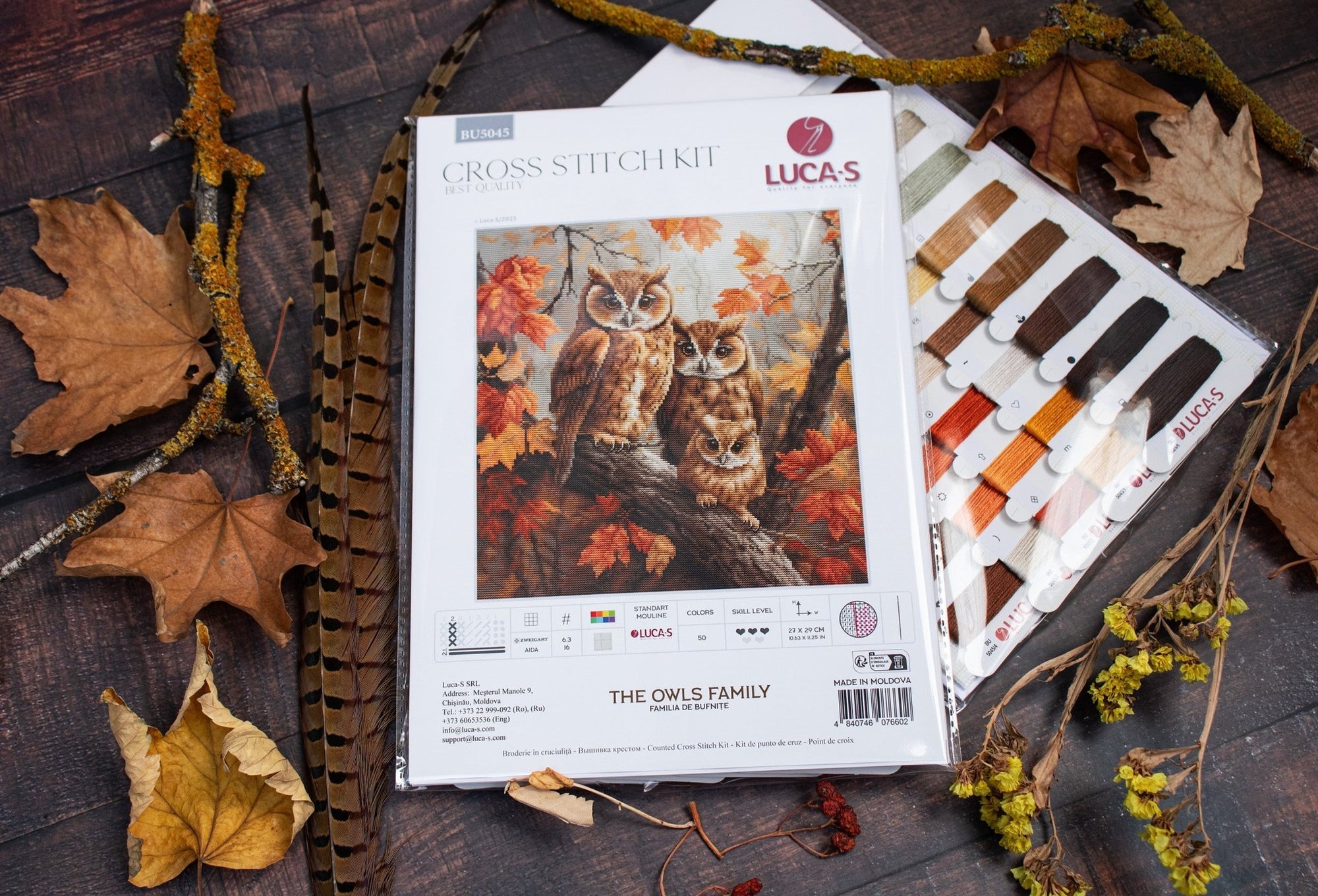 Cross Stitch Kit Luca - S - The Owls Family, BU5045 - Luca - S Yarns