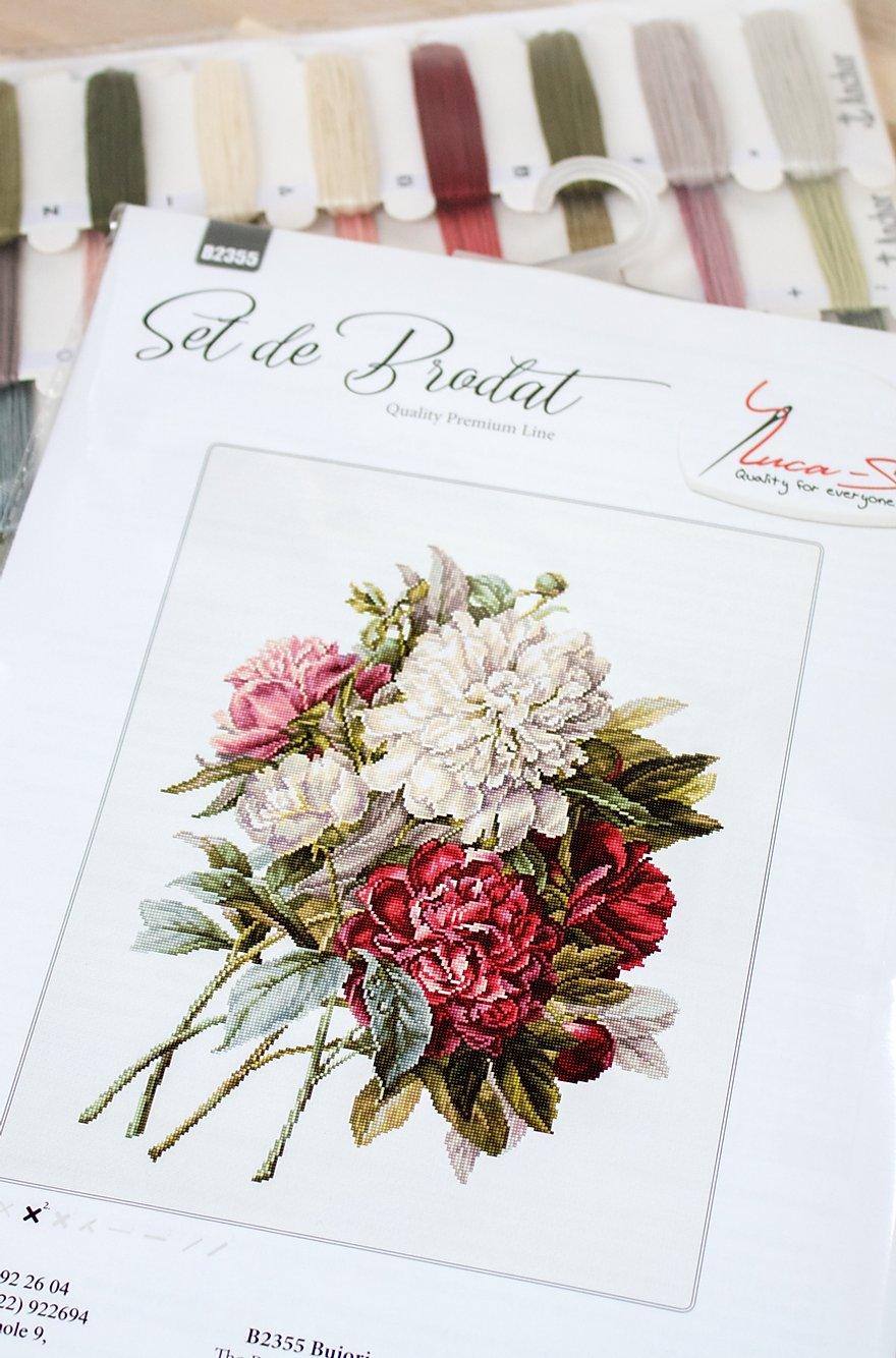 Cross Stitch Kit Luca - S - The Peonies, B2355 - Luca - S Yarns