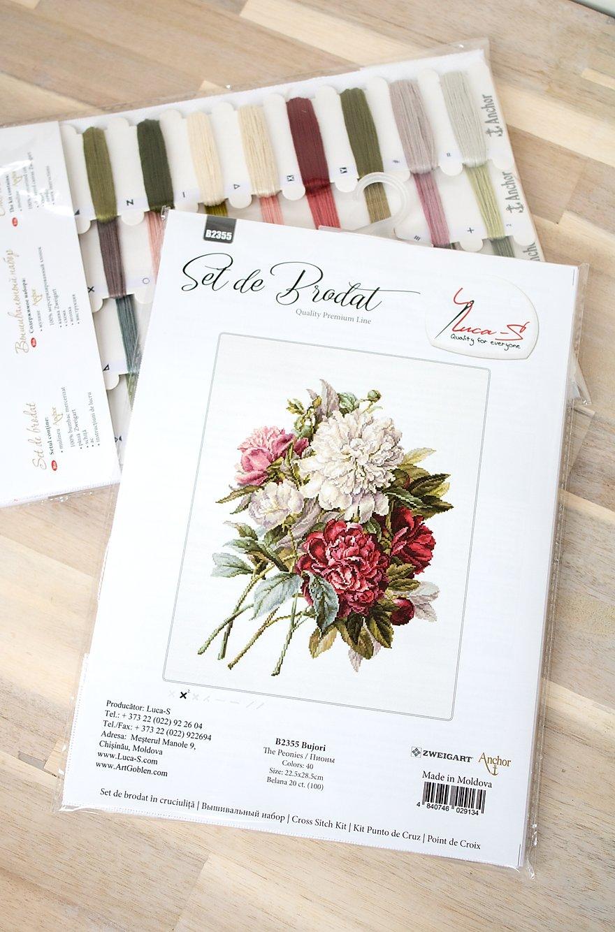 Cross Stitch Kit Luca - S - The Peonies, B2355 - Luca - S Yarns