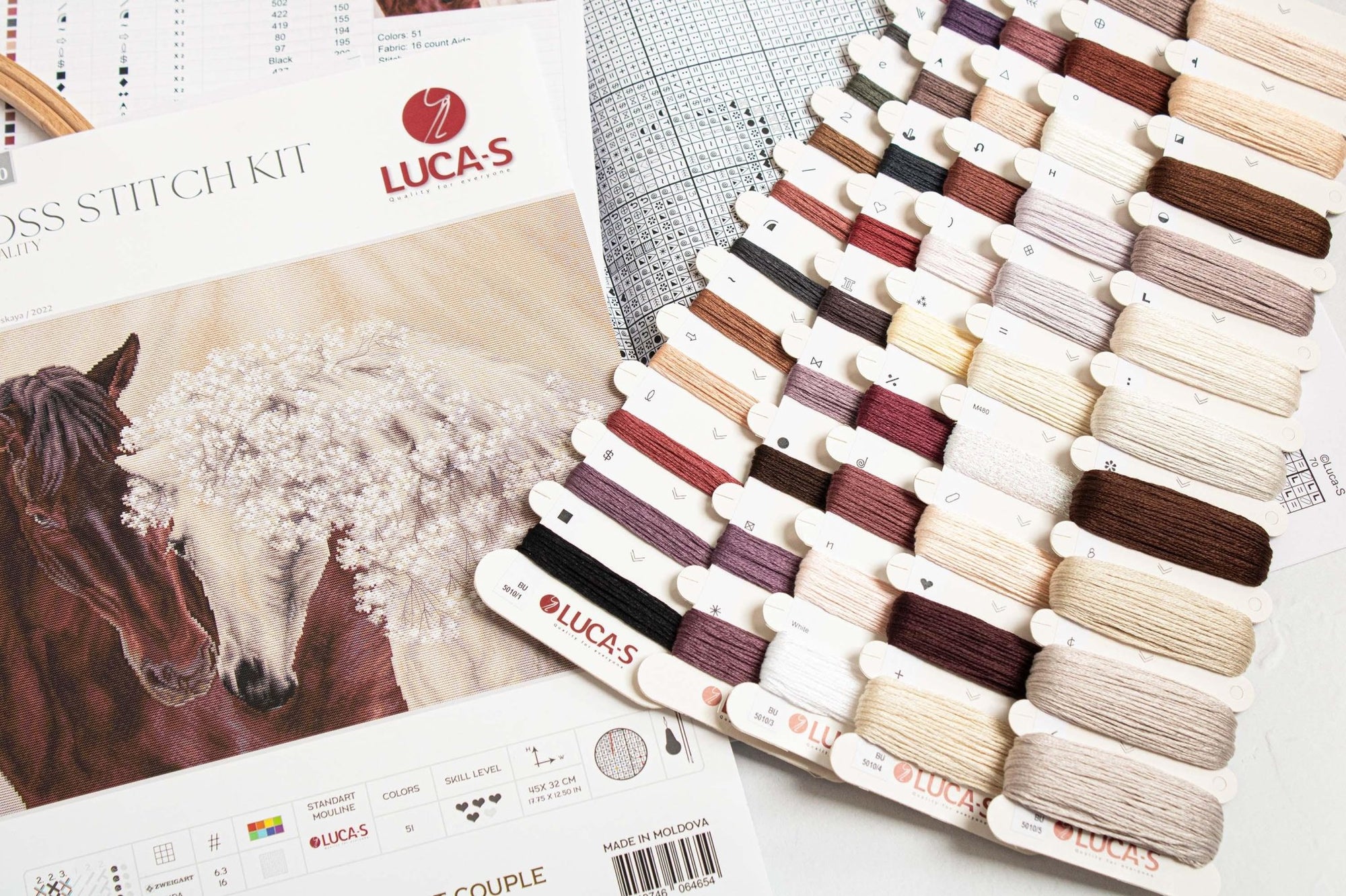 Cross Stitch Kit Luca - S - The Perfect Couple, BU5010 - Luca - S Yarns