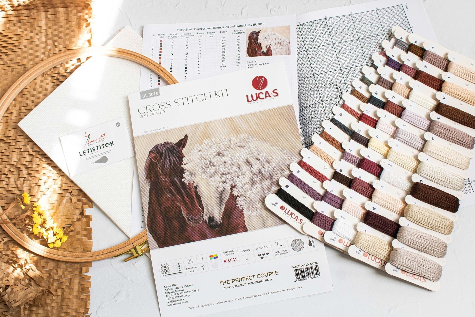 Cross Stitch Kit Luca - S - The Perfect Couple, BU5010 - Luca - S Yarns