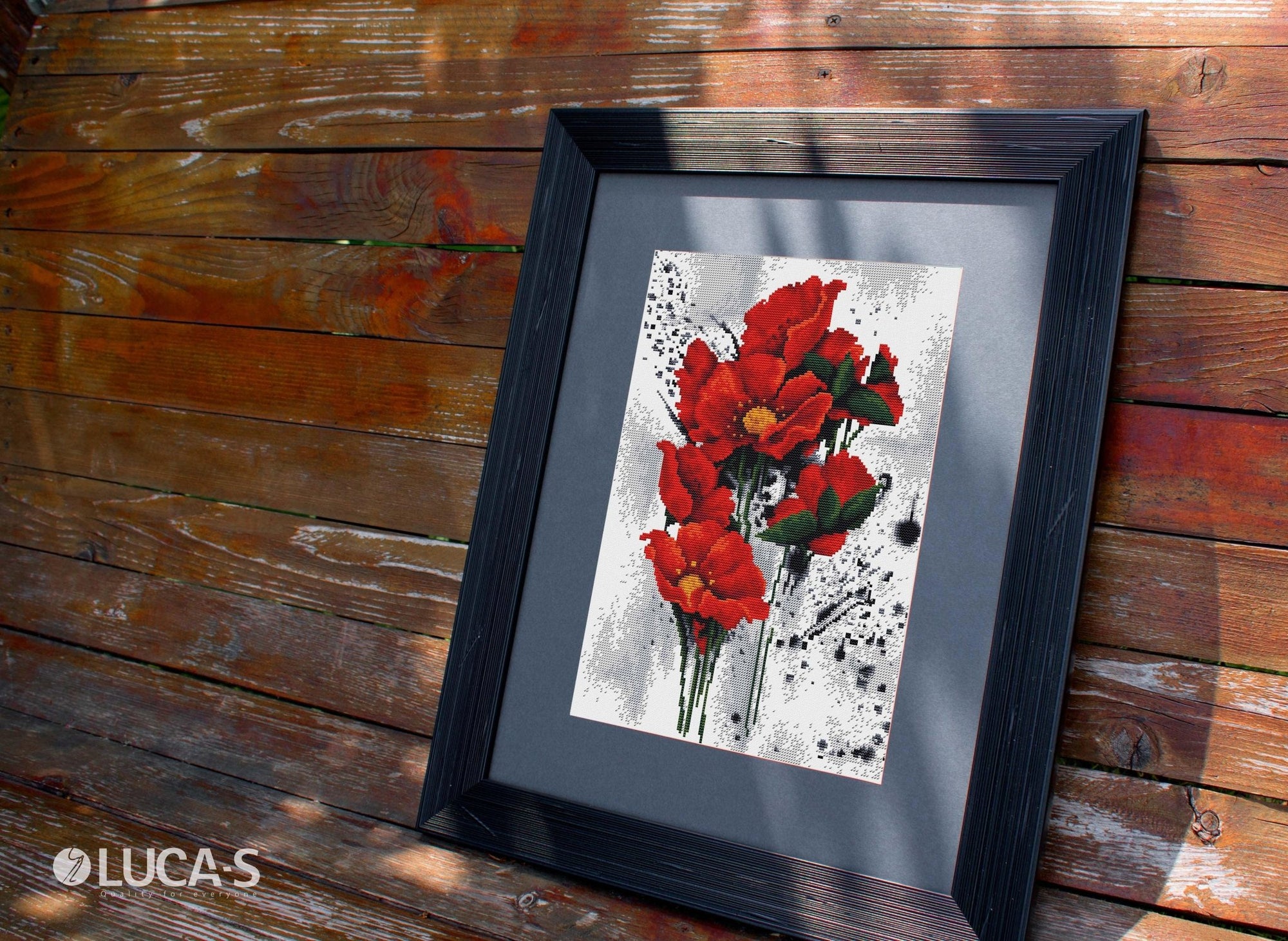 Cross Stitch Kit Luca - S - The Poppies, B7014 - Luca - S Yarns