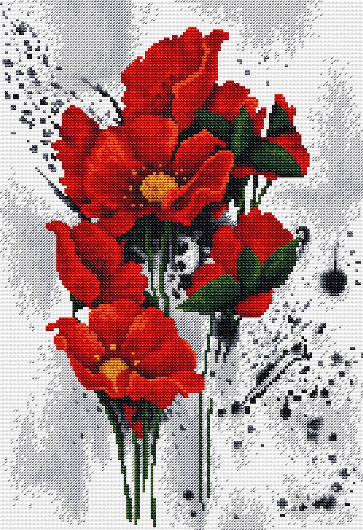 Cross Stitch Kit Luca - S - The Poppies, B7014 - Luca - S Yarns