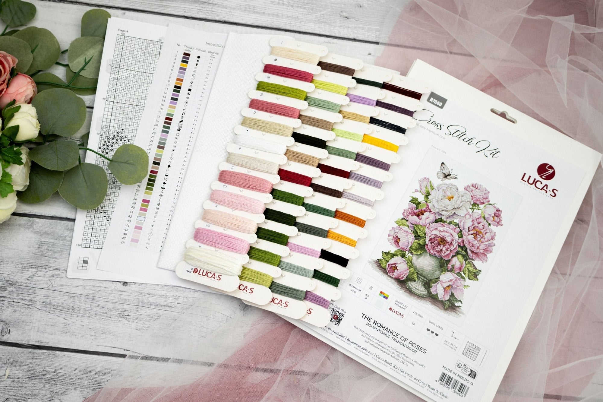 Cross Stitch Kit Luca - S - The Romance of Roses, B7040 - Luca - S Yarns