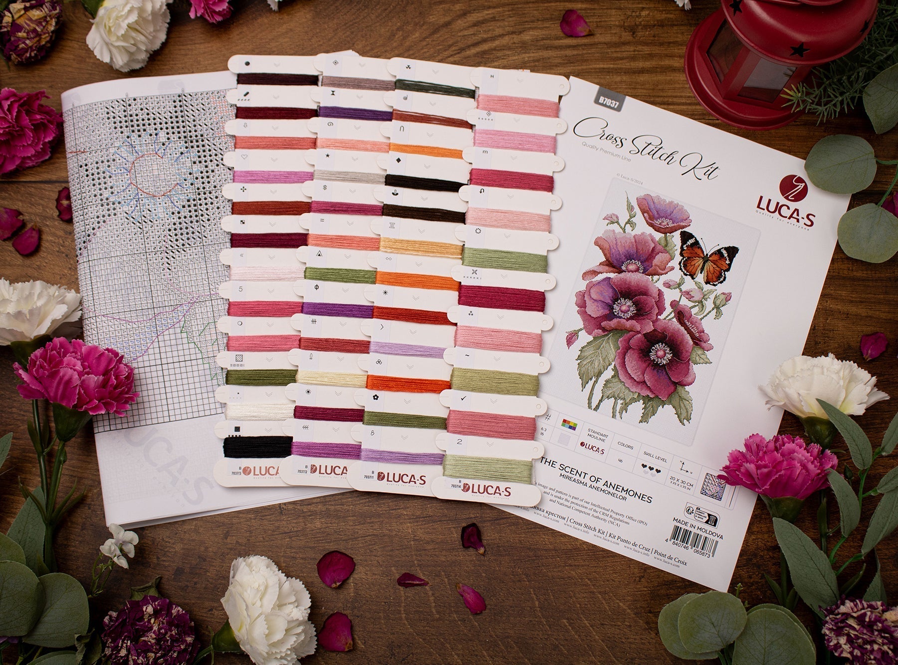 Cross Stitch Kit Luca - S - The Scent of Anemones, B7037 - Luca - S Yarns