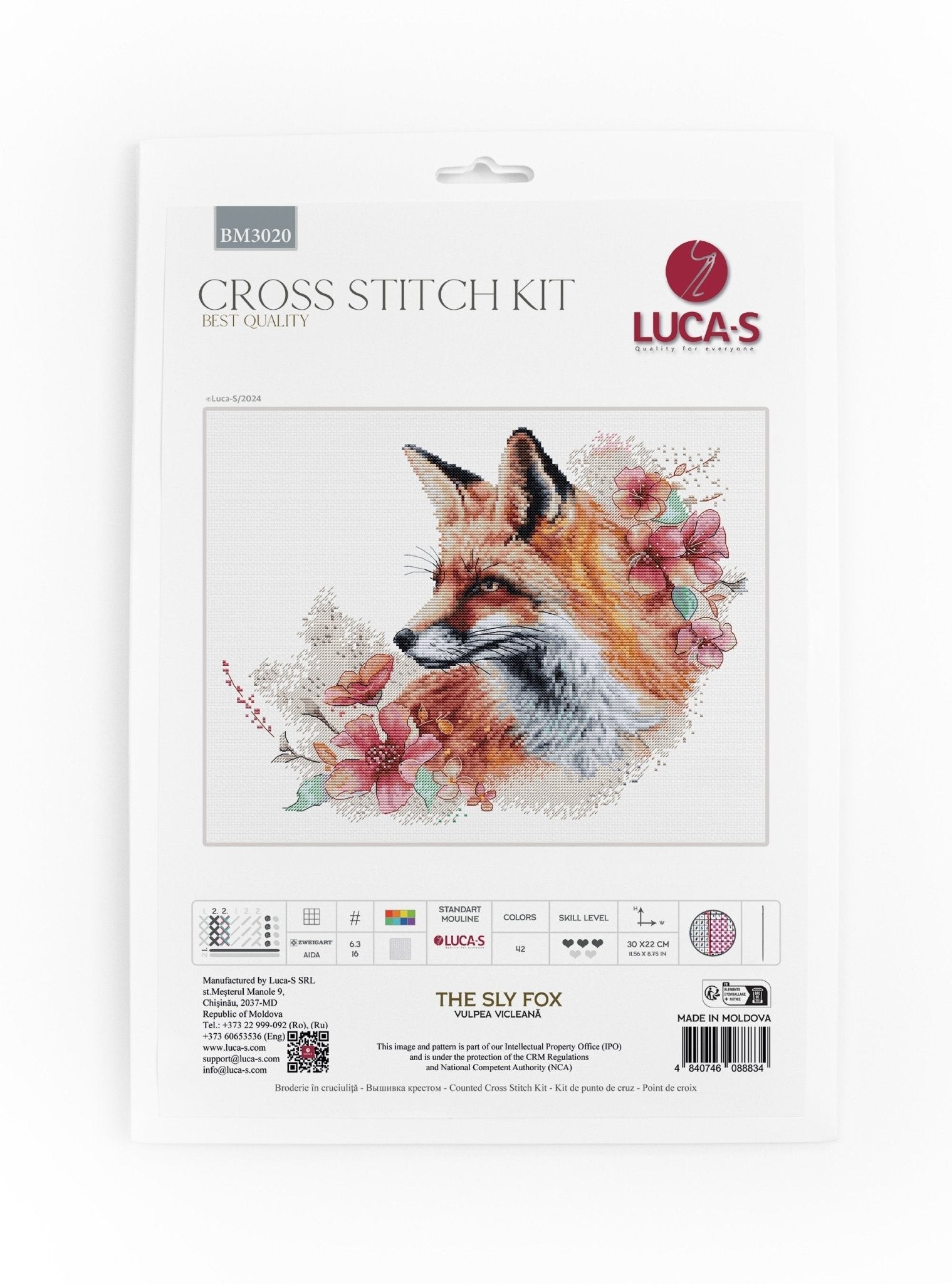 Cross Stitch Kit Luca - S - The Sly Fox, BM3020 - Luca - S Yarns
