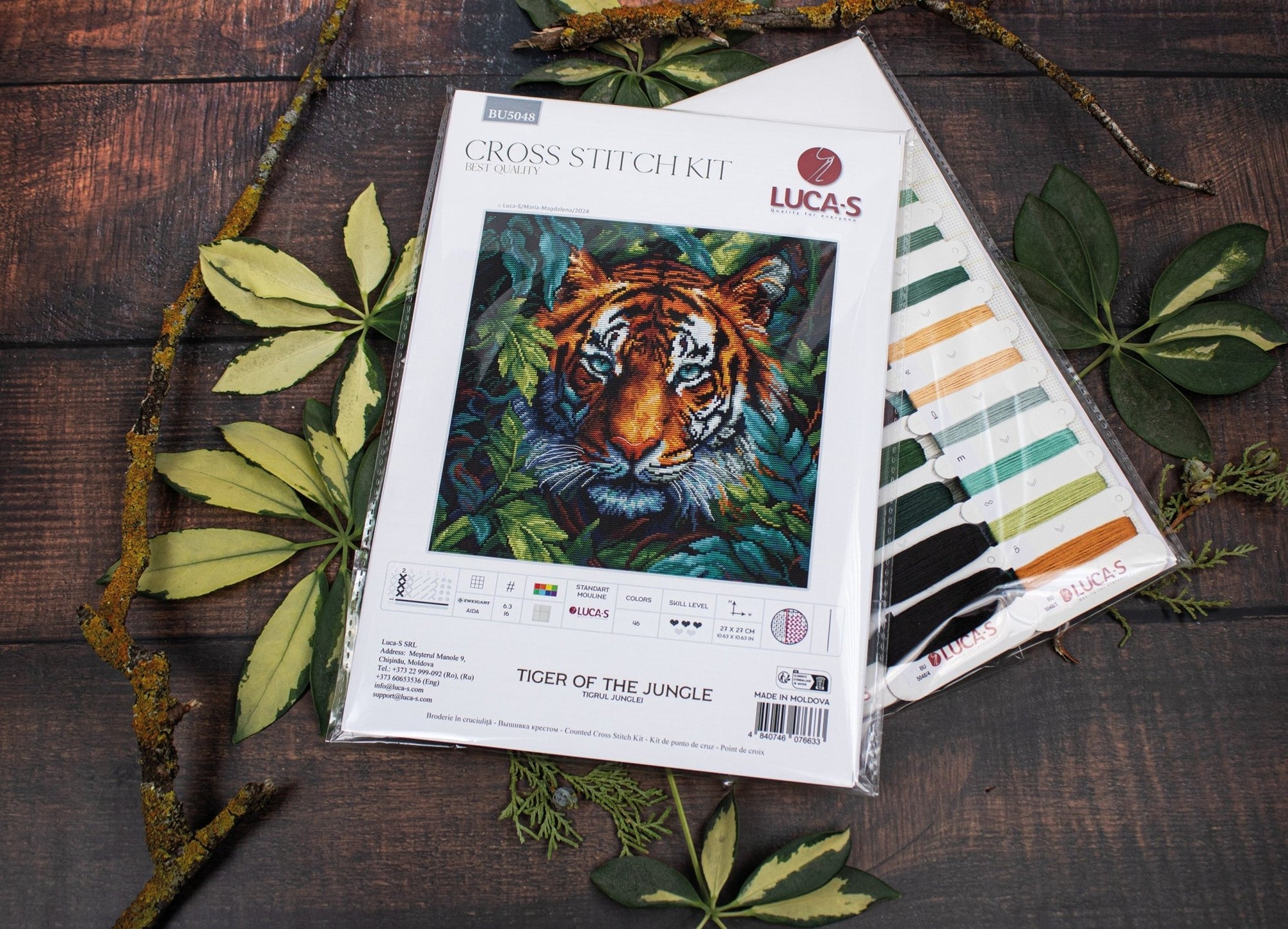 Cross Stitch Kit Luca - S - Tiger of the Jungle, BU5048 - Luca - S Yarns