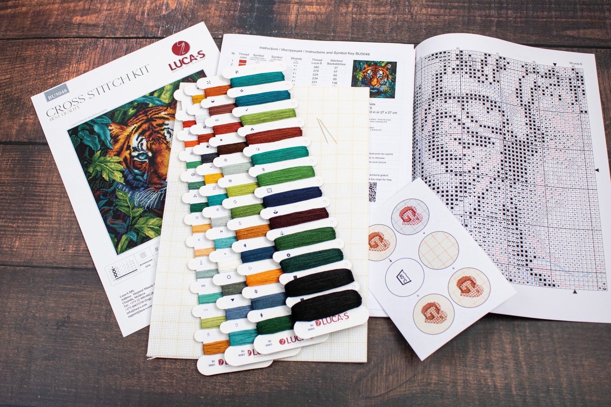 Cross Stitch Kit Luca - S - Tiger of the Jungle, BU5048 - Luca - S Yarns