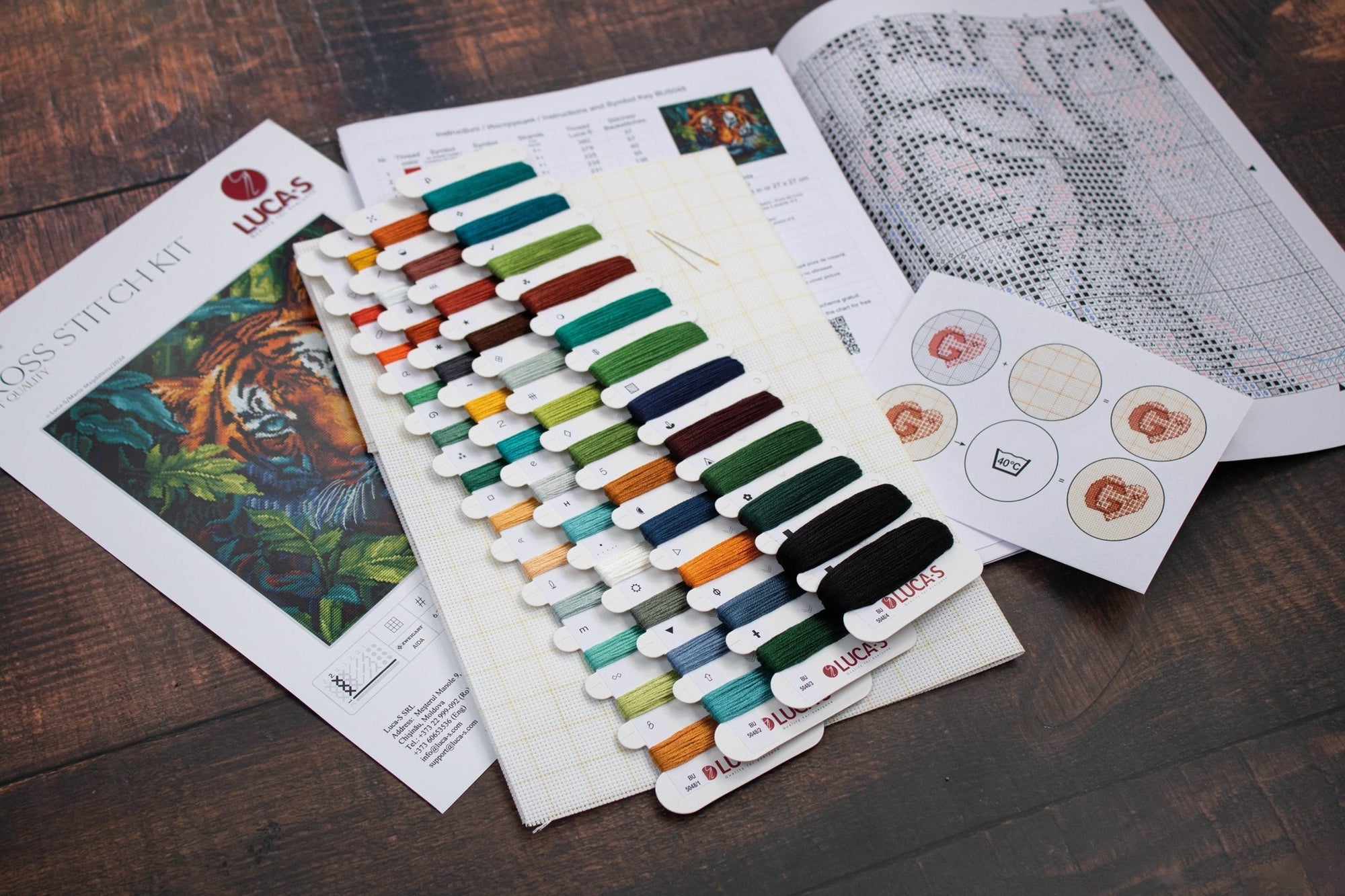 Cross Stitch Kit Luca - S - Tiger of the Jungle, BU5048 - Luca - S Yarns