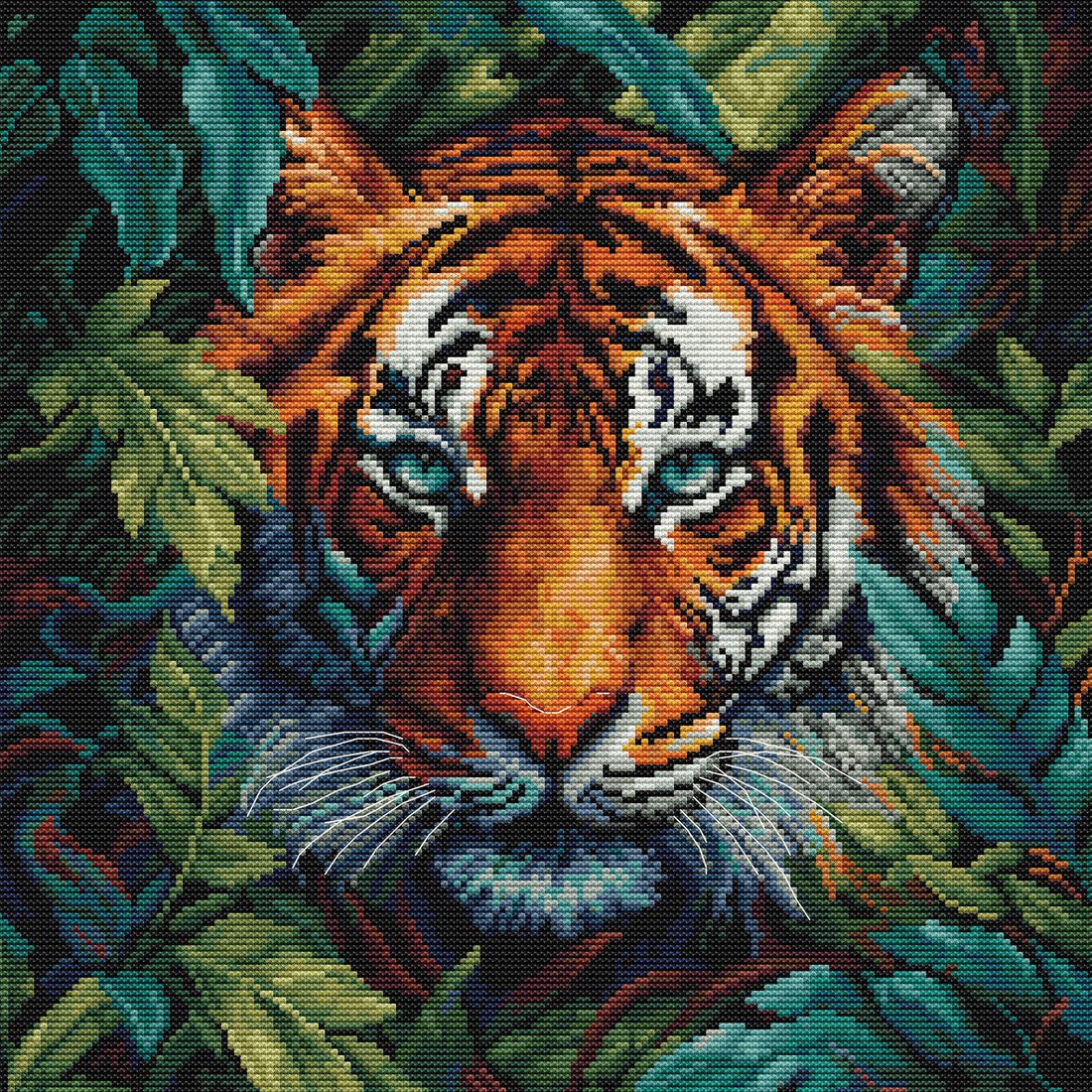 Cross Stitch Kit Luca - S - Tiger of the Jungle, BU5048 - Luca - S Yarns