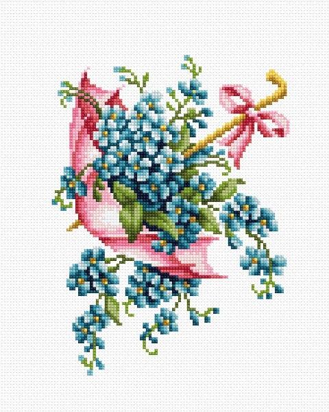 Cross Stitch Kit Luca - S - Umbrella with Flowers B111 - Luca - S Yarns