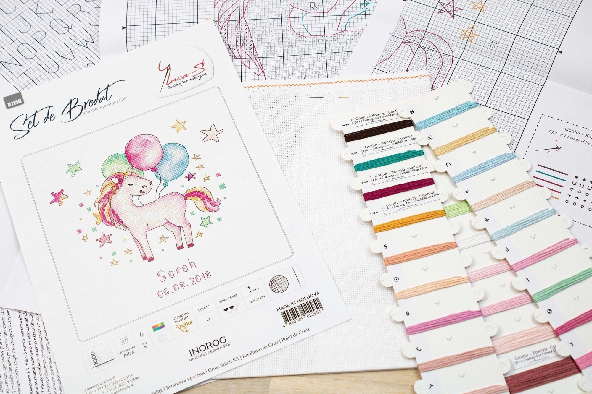 Cross Stitch Kit Luca - S - Unicorn, B1149 - Luca - S Yarns