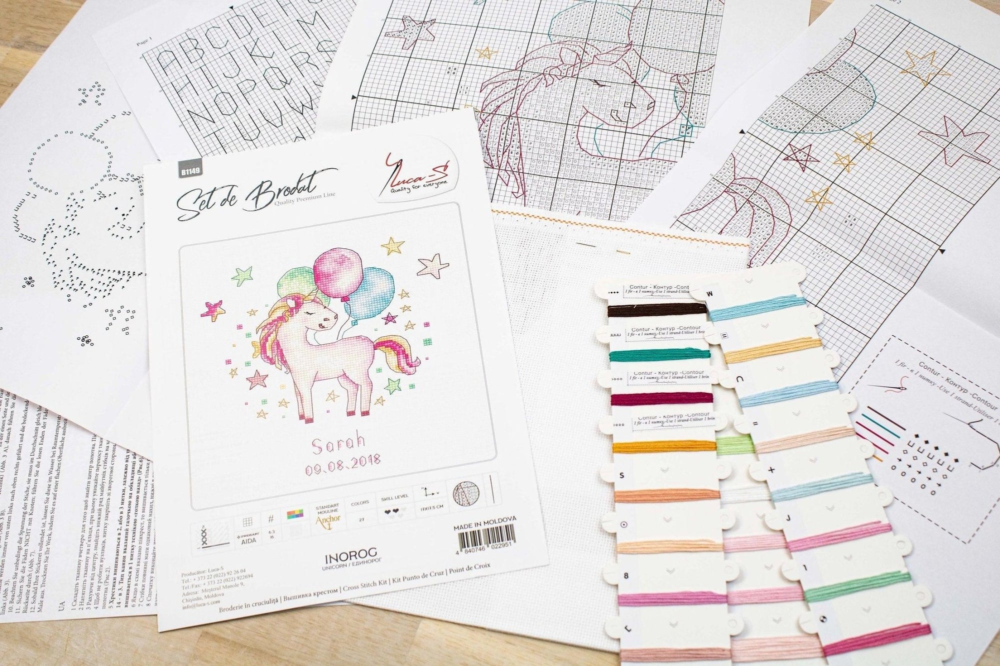 Cross Stitch Kit Luca - S - Unicorn, B1149 - Luca - S Yarns