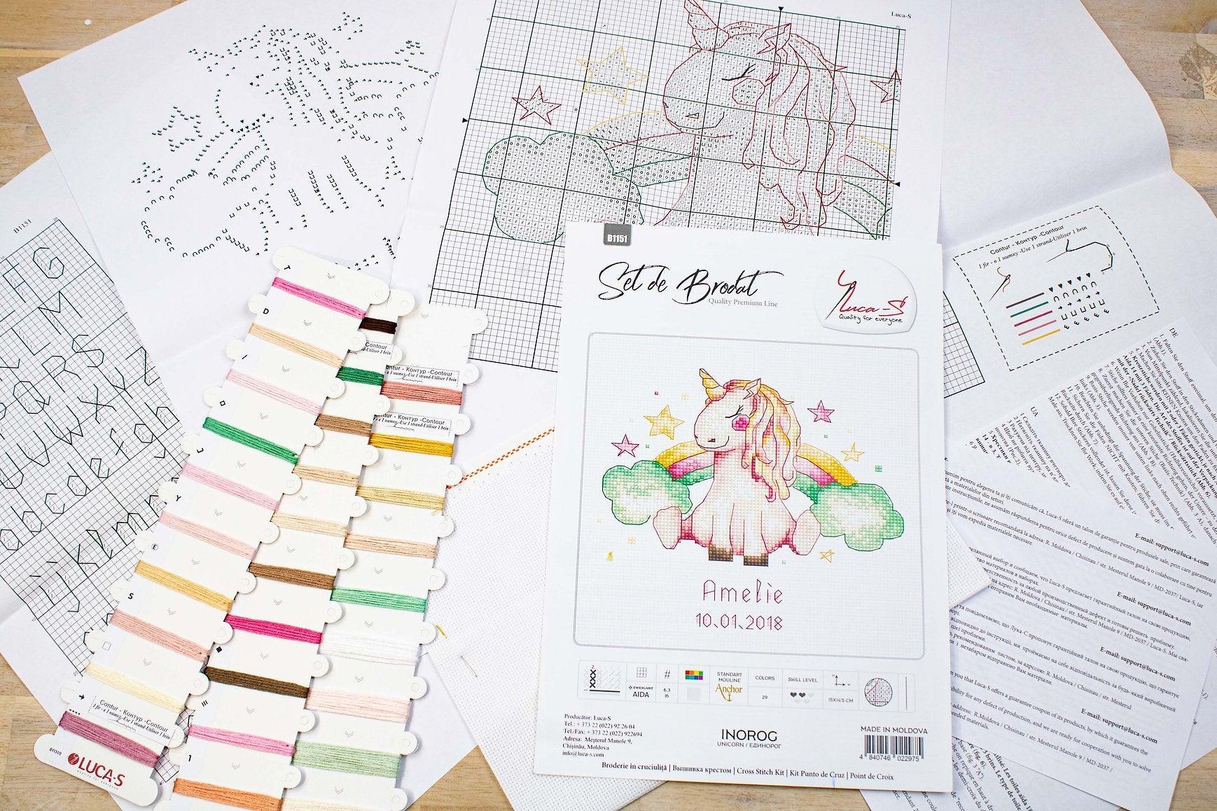 Cross Stitch Kit Luca - S - Unicorn, B1151 - Luca - S Yarns