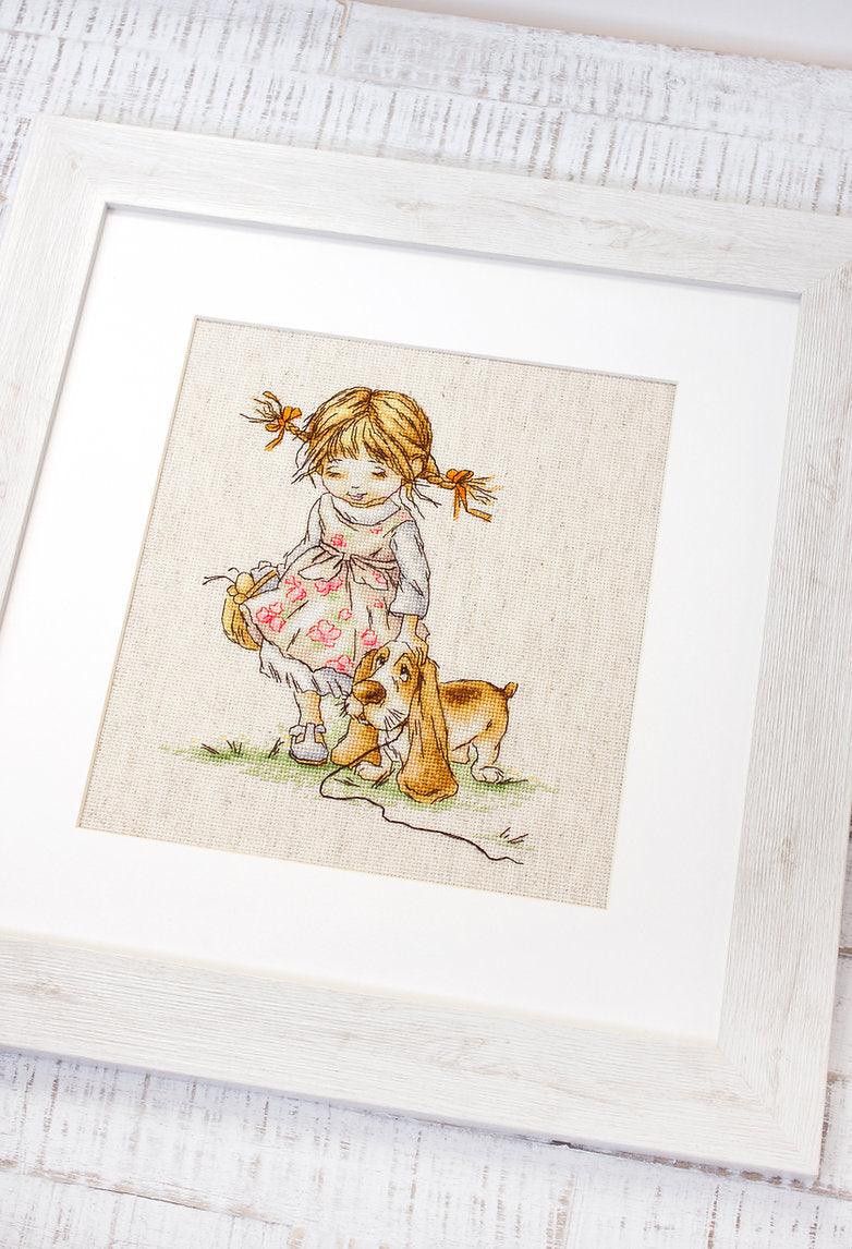 Cross Stitch Kit Luca - S - Walk with the dog, B1074 - Luca - S Yarns