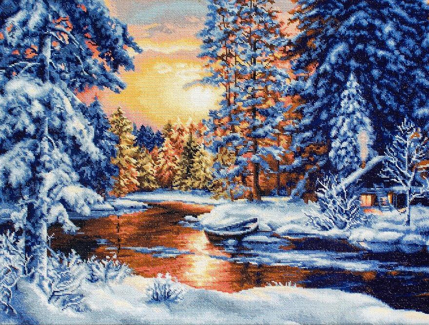 Cross Stitch Kit Luca - S - Winter Landscape, B477 - Luca - S Yarns