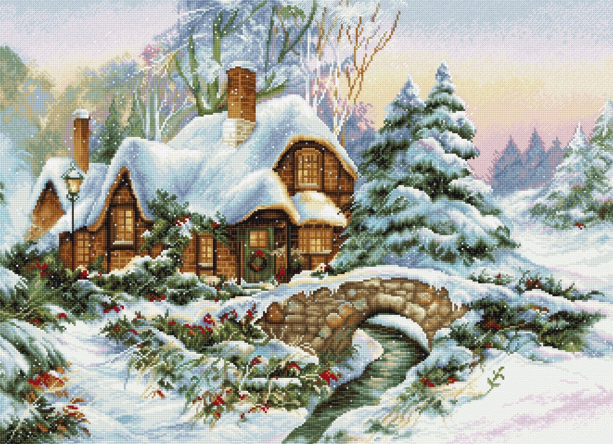 Cross Stitch Kit Luca - S - Winter landscape BU5001 - Luca - S Yarns