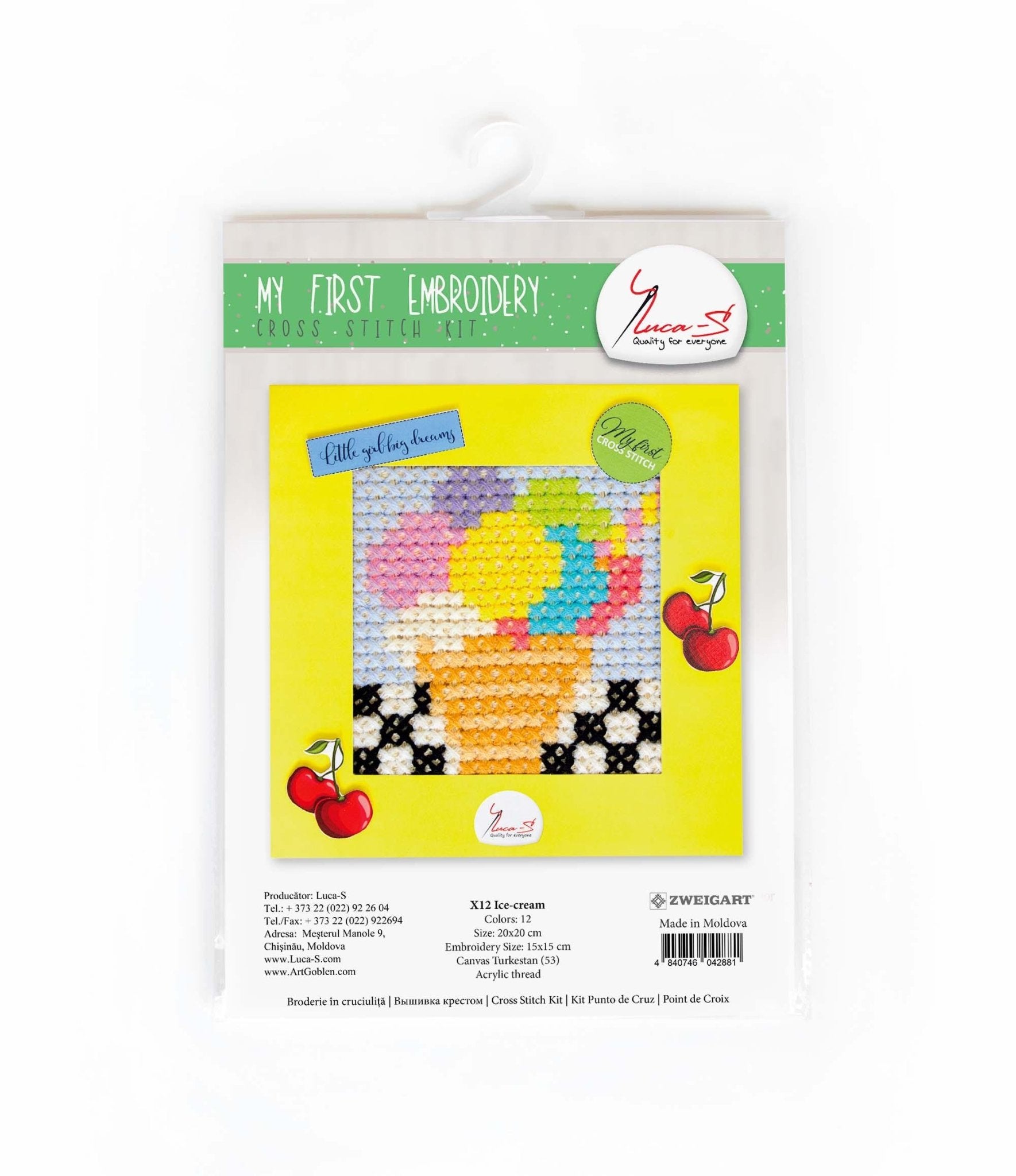 Cross Stitch Kit Luca - S - X12 Ice - cream - Luca - S Yarns