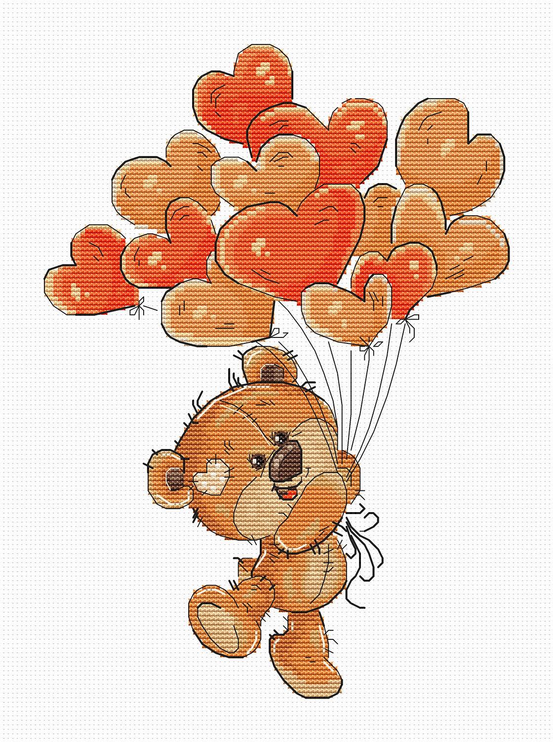 Cross Stitch Kit - Teddy Bear, B1176 - Luca - S Yarns