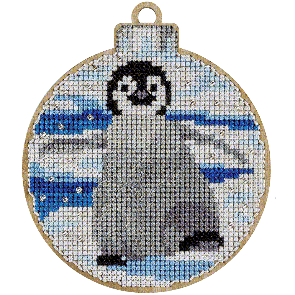 Cross Stitch Kit with Beads on Wood - Luca - S Yarns