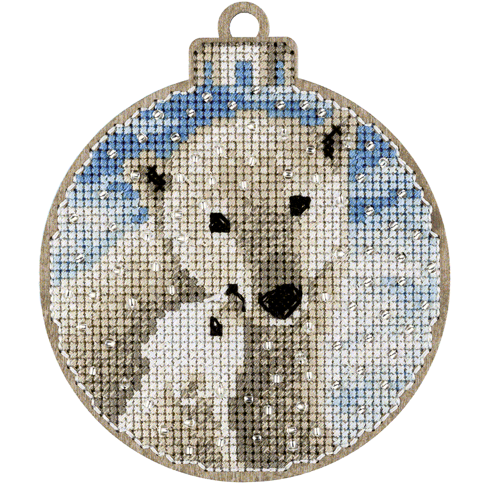 Cross Stitch Kit with Beads on Wood - Luca - S Yarns