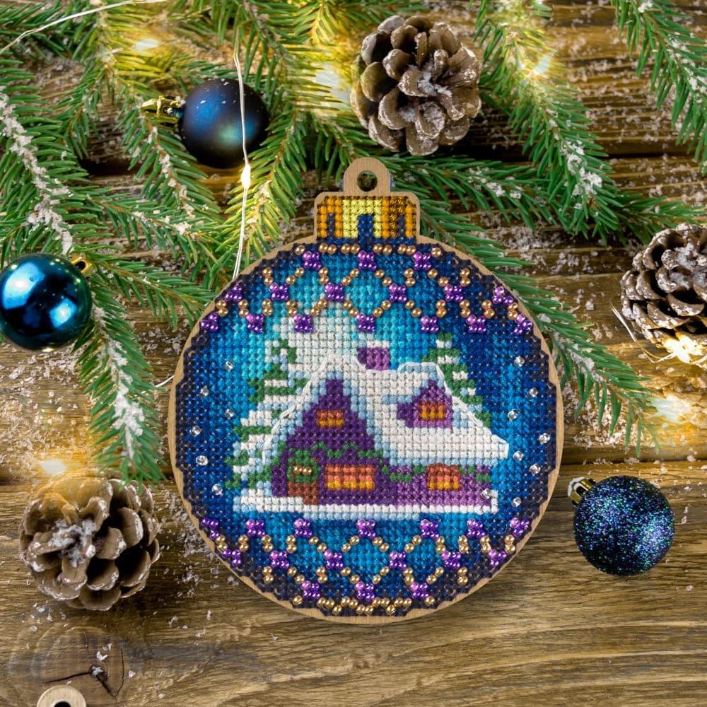 Cross Stitch Kit with Beads on Wood - Luca - S Yarns