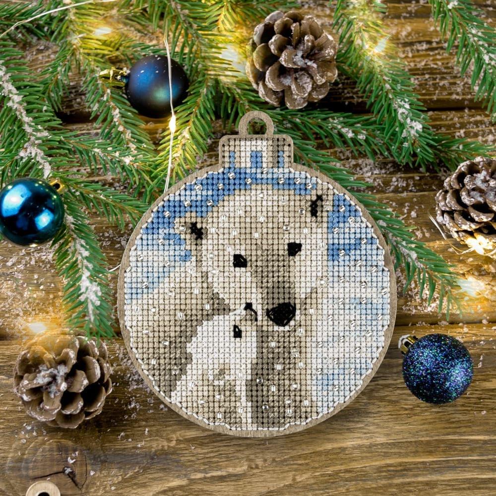 Cross Stitch Kit with Beads on Wood - Luca - S Yarns