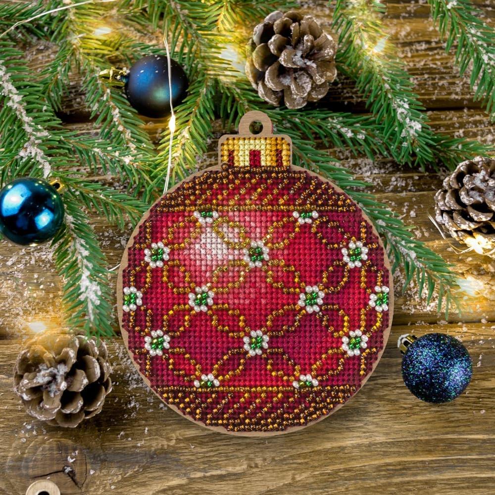 Cross Stitch Kit with Beads on Wood - Luca - S Yarns