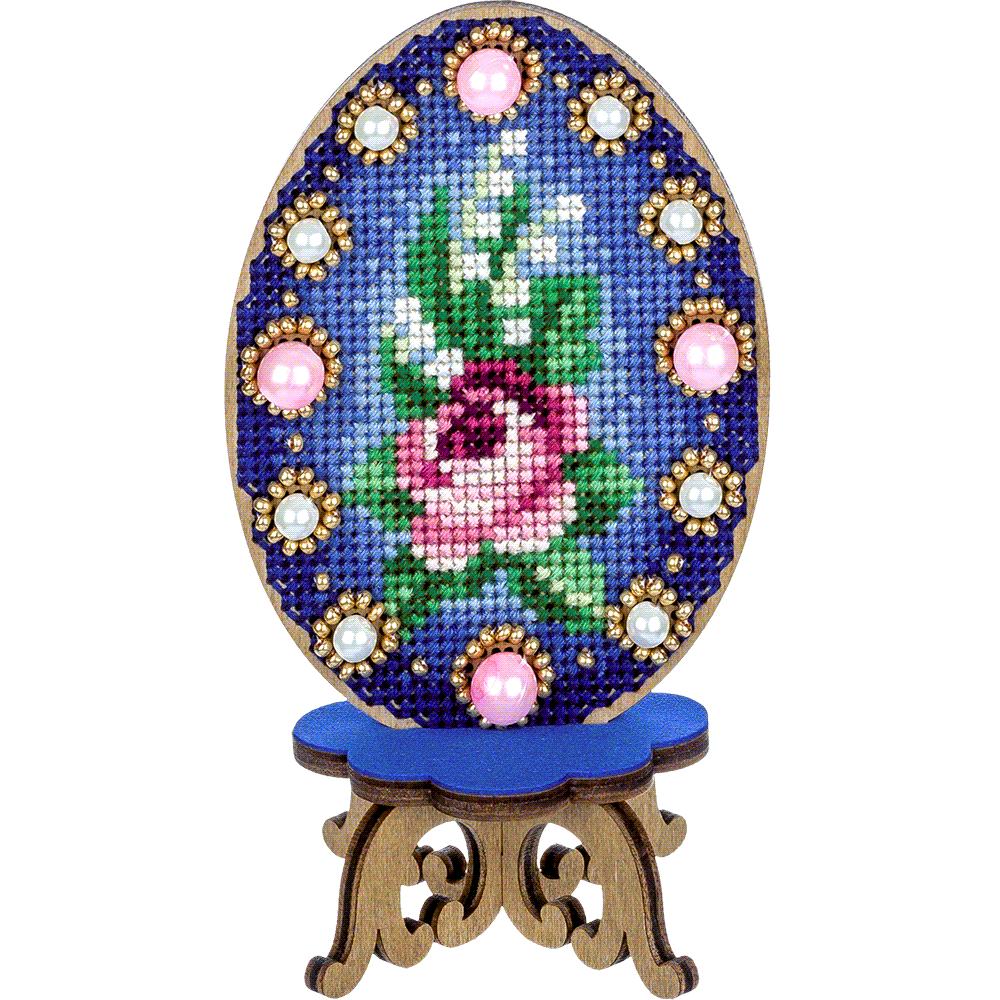 Cross Stitch Kit with Beads on Wood - Luca - S Yarns