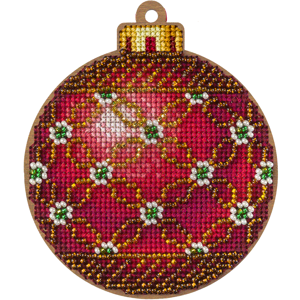 Cross Stitch Kit with Beads on Wood - Luca - S Yarns