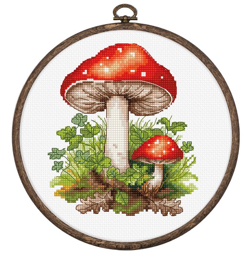 Cross Stitch Kit with Hoop Included Luca - S - Amanita Muscaria, BC232 - Luca - S Yarns