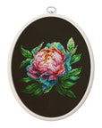 Cross Stitch Kit with Hoop Included Luca - S - BC203 ''Abalone Pearl'' Peony - Luca - S Yarns