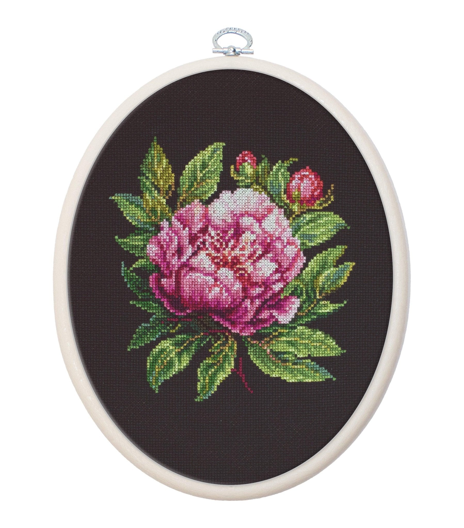 Cross Stitch Kit with Hoop Included Luca - S - BC204 ’’Peter Brand’’ Peony - Luca - S Yarns