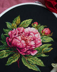 Cross Stitch Kit with Hoop Included Luca - S - BC204 ’’Peter Brand’’ Peony - Luca - S Yarns