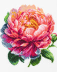 Cross Stitch Kit with Hoop Included Luca - S - BC205 ’’Coral Charm’’ Peony - Luca - S Yarns