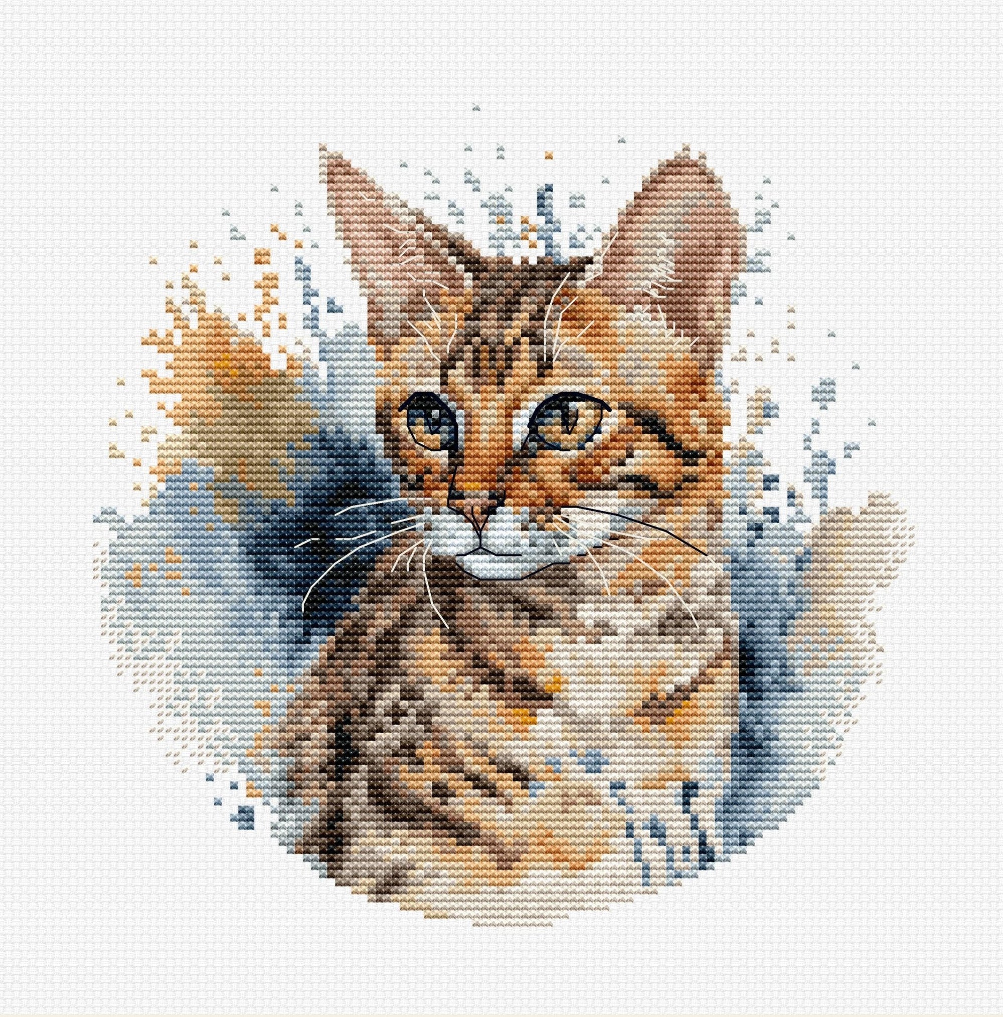 Cross Stitch Kit with Hoop Included Luca - S - BC210, The Bengal Cat - Luca - S Yarns